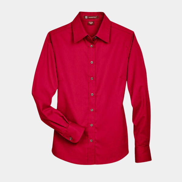 Harriton Women's Easy Blend™ Long Sleeve Twill Dress Shirt with Stain-Release Thumbnail