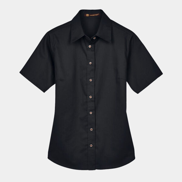 Harriton Women's Easy Blend™ Short Sleeve Twill Dress Shirt with Stain-Release Thumbnail